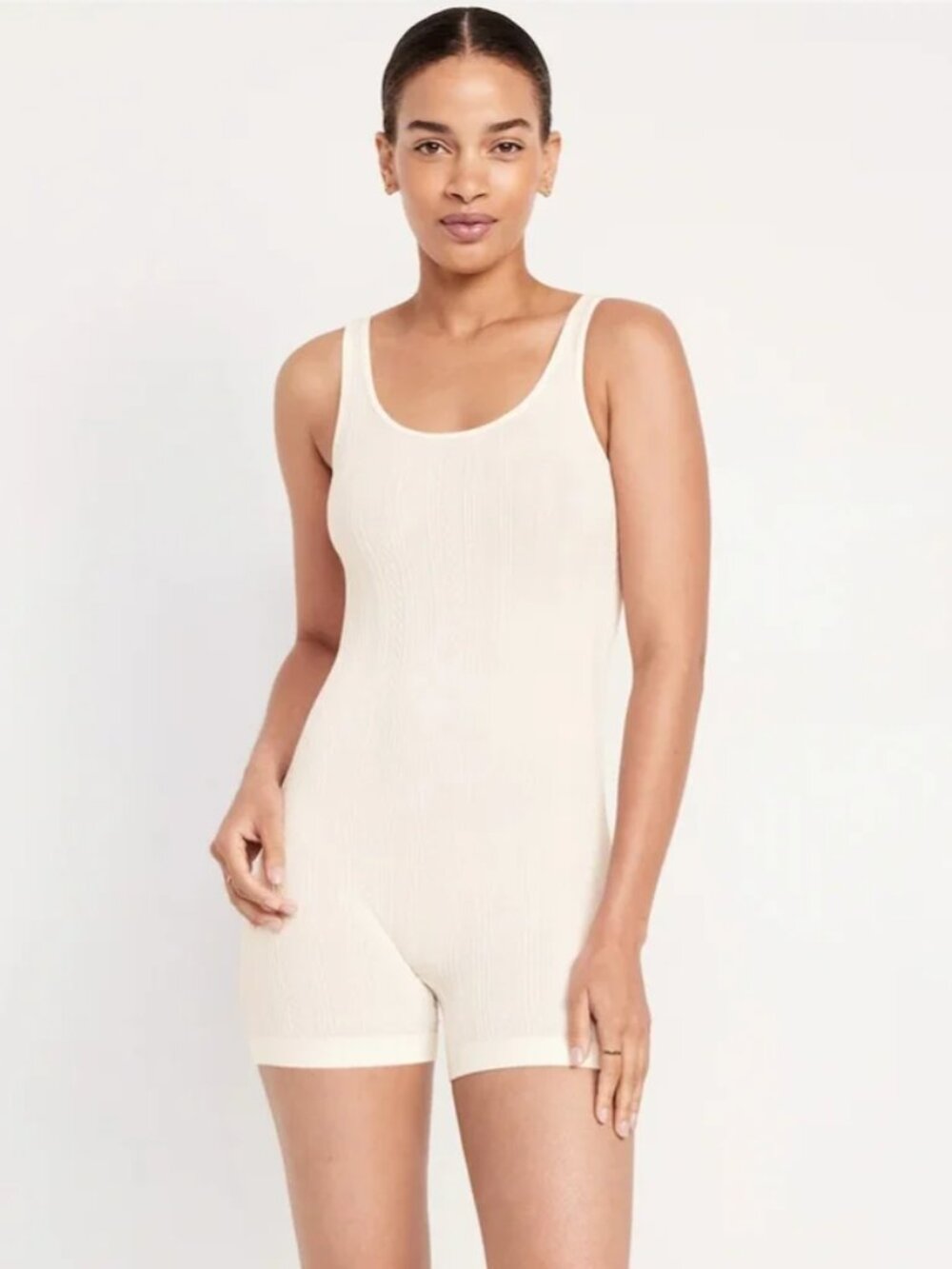 NWT Old Navy S Cream Seamless Ribbed Tank Top Bodysuit